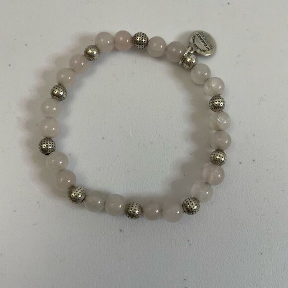 Alex and Ani| White Jade| Silver accent|Stretch bracelet - Picture 8 of 11